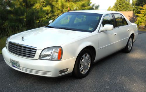 2005 cadillac deville - 65800 miles - white - dark gray leather interior - clean