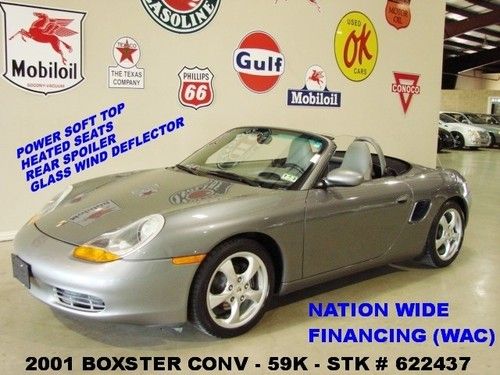 2001 boxster conv,5 speed trans,pwr soft top,htd lth,17in whls,59k,we finance!!