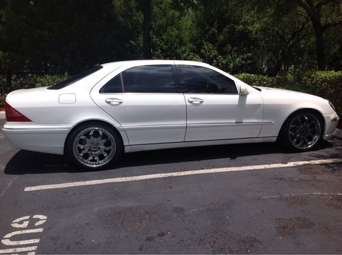 White 2000 mercedes benz s430 amg sport with chrome forgiato rims