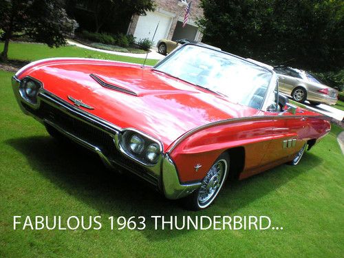 Stunning 1963 ford thunderbird tbird convertible with roadster accessories