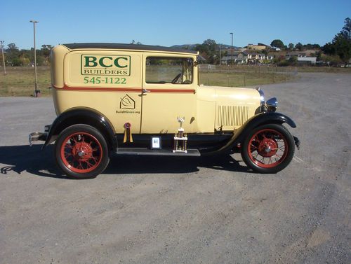 1929 29 model a ford sedan delivery panel truck  stock!  great advertising idea!