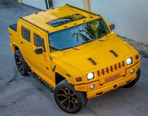 Hummer h2 sut truck one of a kind yellow 52k miles 22 inch wheels dub
