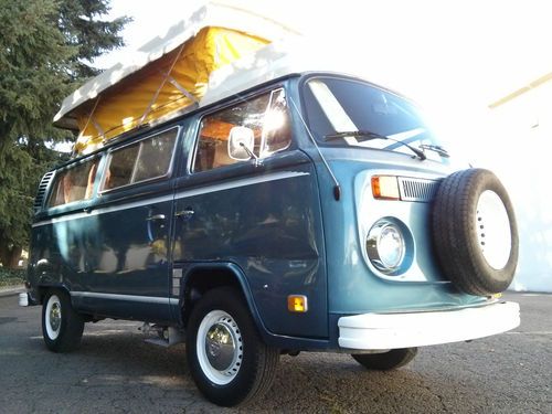 1976 vw camper bus pop top with stove and fridge fuel injection 100% rust free