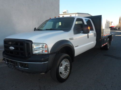 2007 ford f-450 crew cab dully powerstroke diesel 12ft flatbed