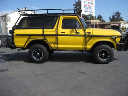 1979 ford bronco 4wd custom &#034;one of a kind&#034; 400ci, exxo cage,  new bfg&#039;s, yellow