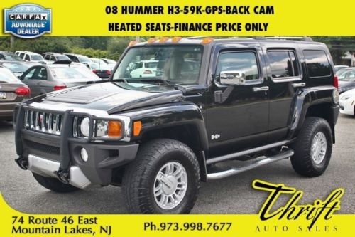 08 hummer h3-59k-gps-back cam-heated  seats-finance price only