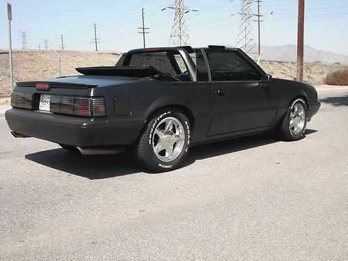 1989 89 black mustang lx convertible conv.  triple black custom pony wheels