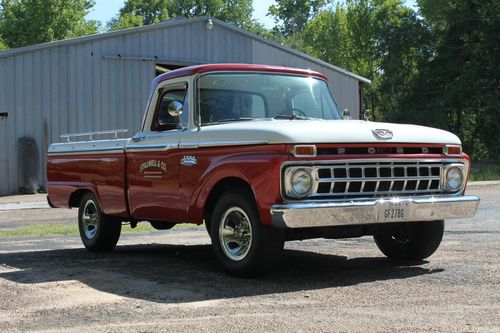 1965 f100 red and white, 390, auto, power steering, original interior