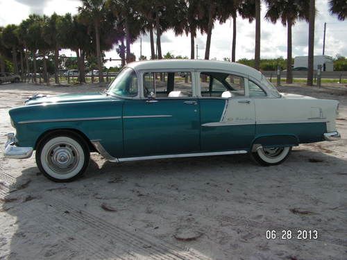 Beautiful 1955 bel air sedan    v-8     runs well   florida