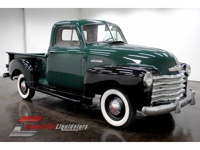 1952 chevrolet 3100 pickup 235 inline 6 cylinder 3 speed look at this one