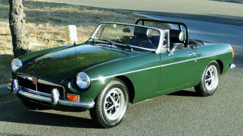 1973 mgb 54k orig mile british racing green 4 speed chrome bumpers tuned exhaust