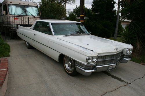 63 cadillac coupe deville 2 door 2 owner very original white white/red interior