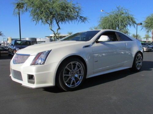 2011 cadillac cts v coupe white premium 556 hp warranty extra tires-rims