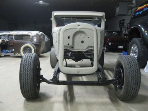 1929 chevrolet tudor sedan 4&#034; chop v8 sbc rolling chassis hot rod rat chevy ford