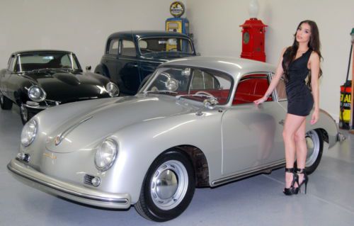 Beautiful t1a silver/red 356a coupe garaged ca 100% factory-metal flrs #match 56