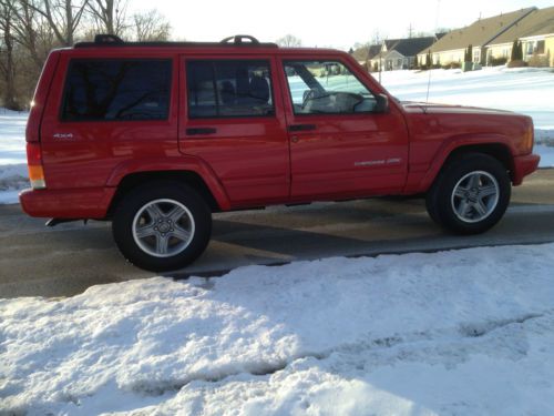 2000 jeep cherokee classic 4x4, 4,0,cherry red, 1-owner! clean! no reserve! nice