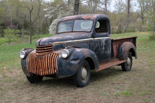 1946 chevy pickup 1/2 ton short bed - great patina - rat rod or restore