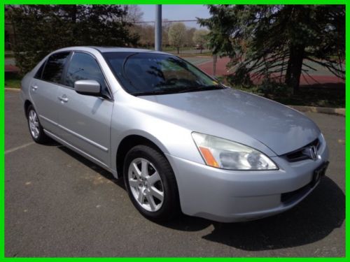 2005 honda accord ex v-6 leather sunroof silver cold ac cd player full power