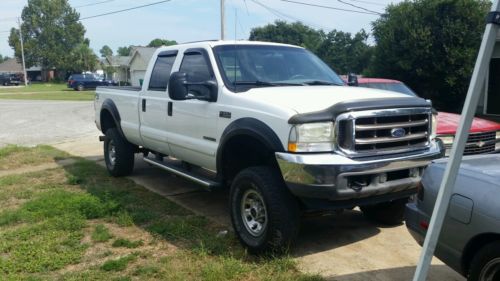 2002 ford f350 7.3 liter power stroke diesel lariat 4x4 long bed white lifted