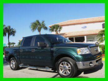 07 green 6-passenger crew cab 5.4l v8 truck *leather seats *tow hitch *florida