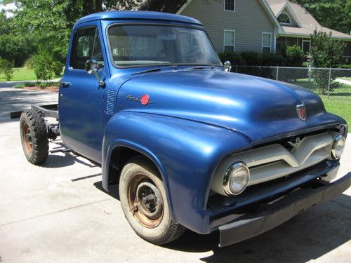 1955 banner blue ford f250 truck original engine barn find frame off restoration