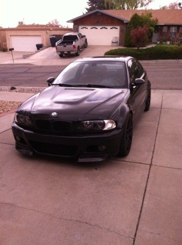 03 bmw e46 m3 coupe jet black imola red interior 6spd manual excellent condition