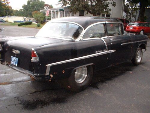 1955 chevrolet bel air 2 dr post project tubbed , 4 link with new ford 9 inch