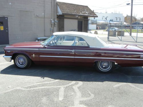 1963 ford galaxie convertible 352 auto great car a/c bucket seats nice