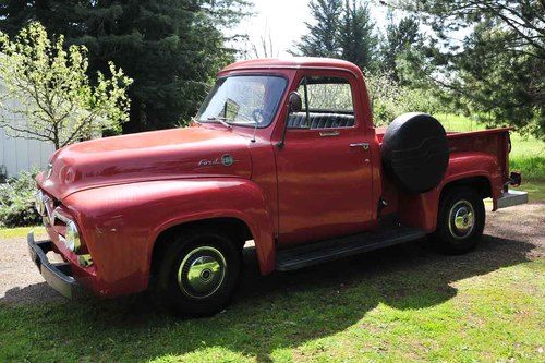 Stock 1955 ford f100 pickup truck 239 3 speed daily driver new oak bed