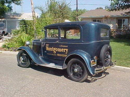 Ca. black plate 1931 ford a 2 door sedan novelty gasser rat rod original low res