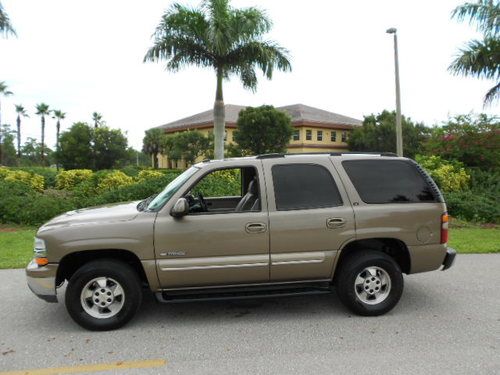 Florida 2003 chevrolet tahoe lt 4x4 1-owner with 44k miles! dvd-leather-3rd row!