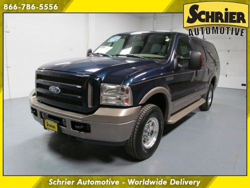 2005 ford excursion eddie bauer 6.0l diesel 4x4 blue 8 passenger luggage rack