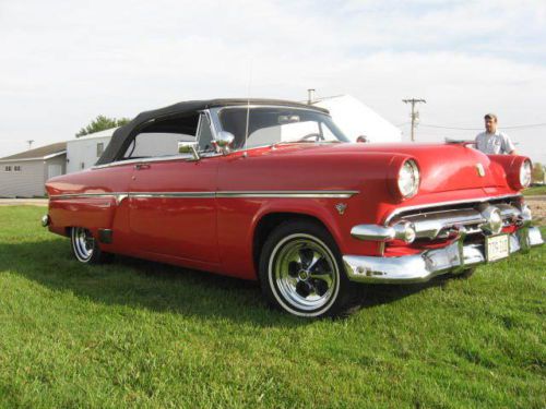 Classic 1954 ford fairlane sunliner convertible, red