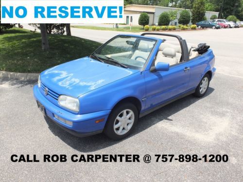 1998 vw cabrio 2.0l a/t - runs/drives good! clean carfax! cold a/c!  no reserve!