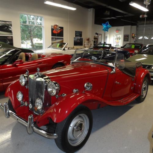 Beautiful red 1950 mg td convertible, roadster!  right hand drive