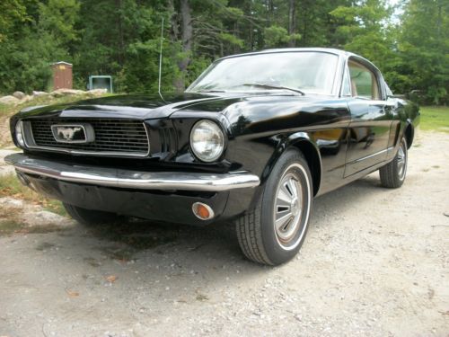 1966 66 mustang fastback c code black 302 v8 automatic power steering