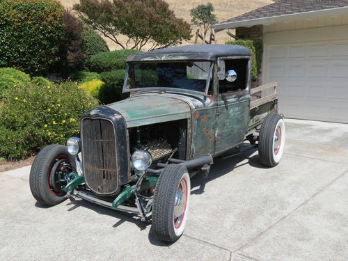 1930 ford model a old school pickup, rat rod.