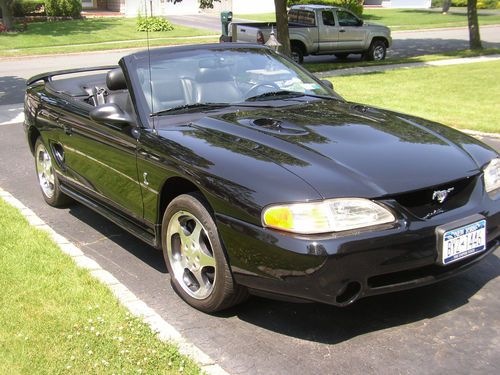 1996 ford mustang cobra convertible excellent triple black 16k miles svt