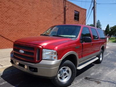 Ford excursion eddie bauer leather tv dvd 3rd row free autocheck no reserve