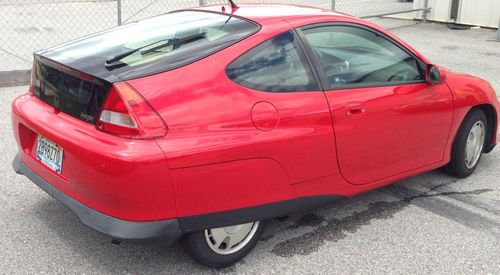 2001 honda insight hybrid red 2-door red electric car vehicle nr