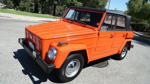 1974 vw thing perfectly restored. an orange thing! collectors! rust free ca car!
