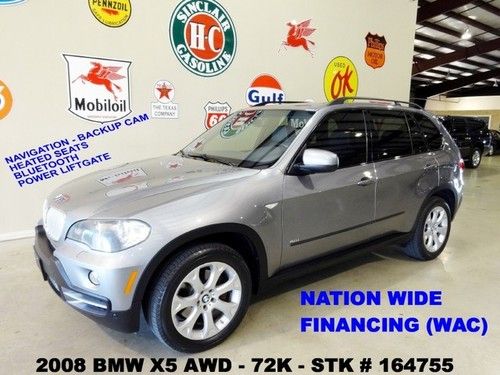 2008 x5 4.8i,awd,pano roof,nav,back-up cam,htd lth,19in whls,72k,we finance!!