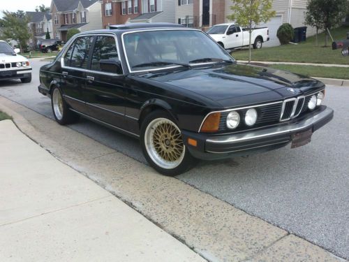 1984 bmw 733i 5spd manual black on black 18&#034; style 5&#039;s no reserve no reserve!!!!