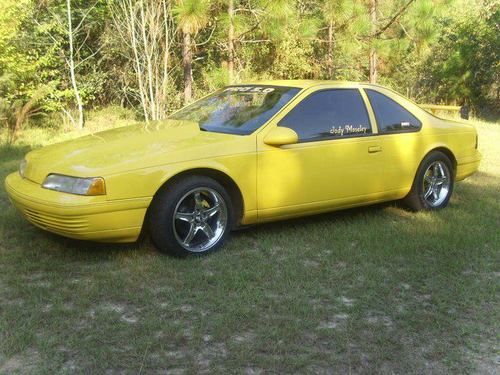 1991 ford tbird sport,street/strip drag car.great cond. chrome yellow paint.