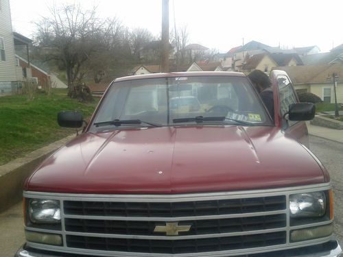 Red 1988 chevy cheyenne 1500 pickup truck