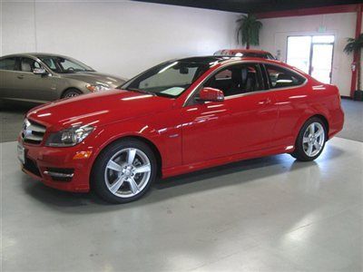 2012 mercedes benz c250 coupe mars red 8500 miles glass roof one owner ca car