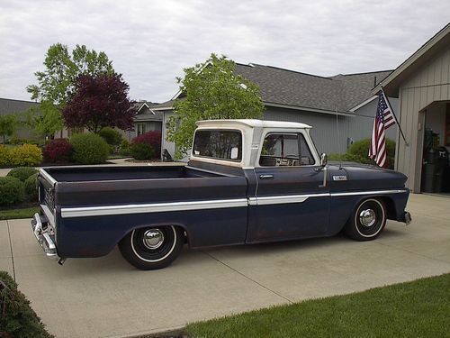 1965 chevy c10 shortbed fleetside deluxe air ride disc brakes patina ratrod