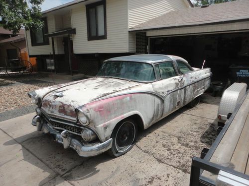 1955 ford crown victoria skyliner glass top pink hot rat street rod project