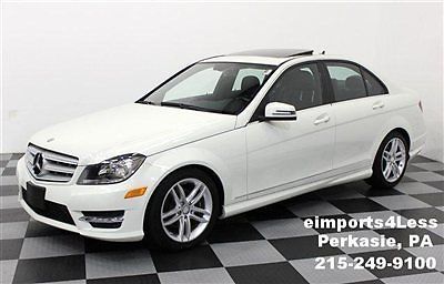 C300 4matic 12 navigation 29k sport package arctic white warranty moonroof 4wd