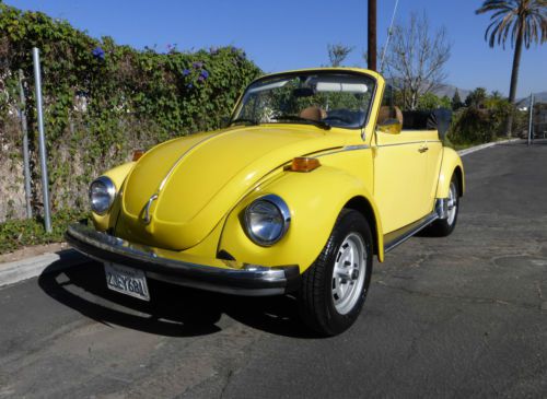 1979 volkswagen super beetle,convertible,yellow,classic,clean,4 speed,california
